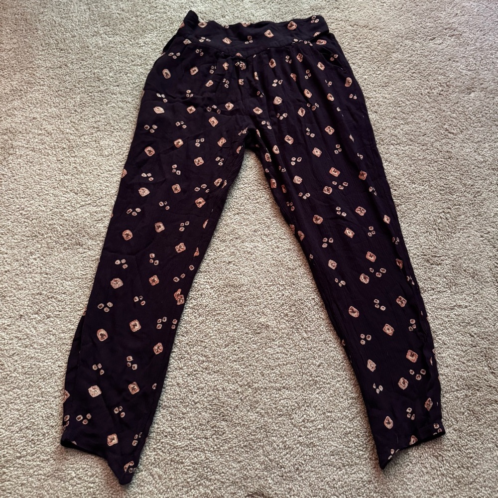 Billabong Women’s Medium Purple Geometric Print Pants - Boho 90s Inspired